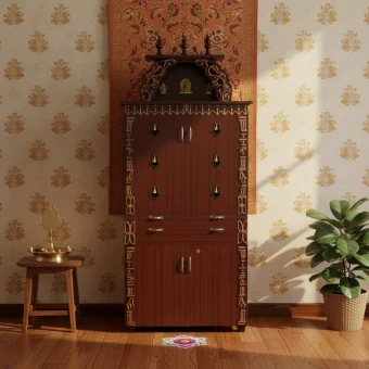 S.p.c. wood double door pooja