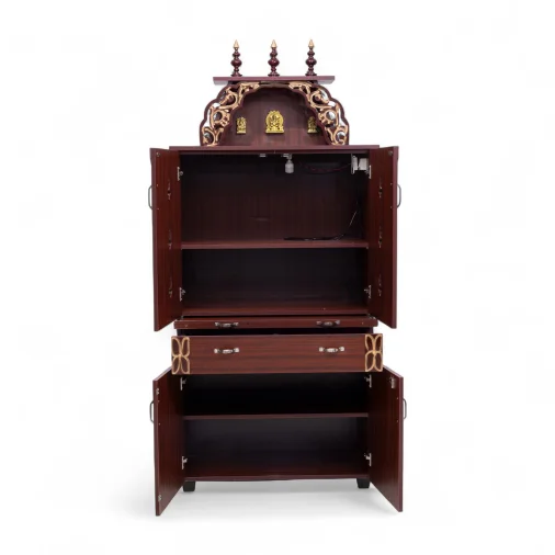 S.p.c. wood double door pooja