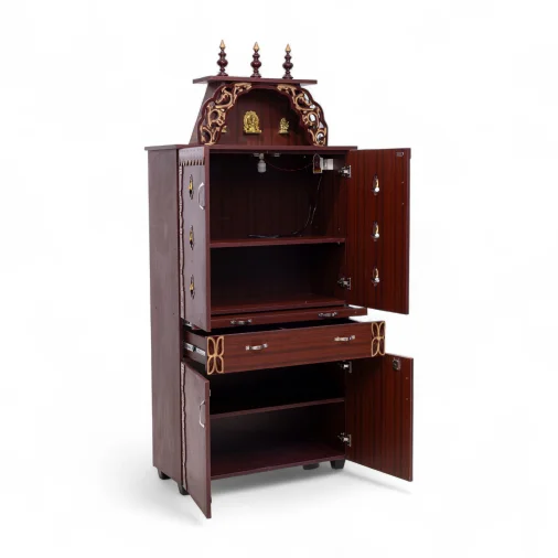 S.p.c. wood double door pooja