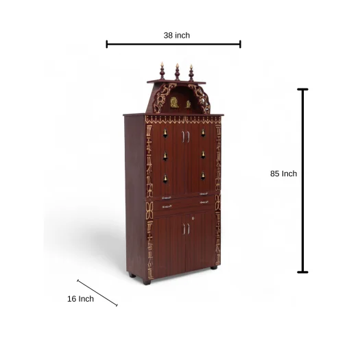S.p.c. wood double door pooja