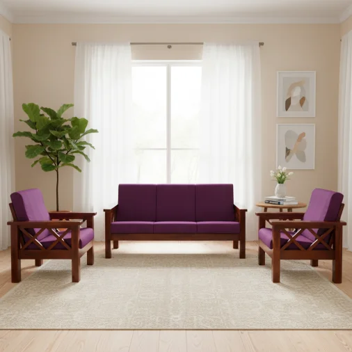 Babu wooden sofa set (3x3)