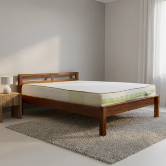 Bd-swastik wooden cot(1.5m)
