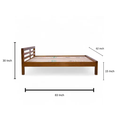 Bd-swastik wooden cot(1.5m)