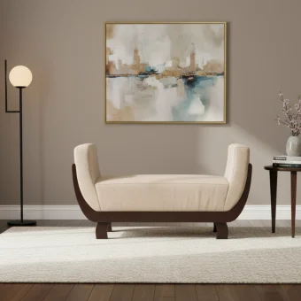 Colombia wood sofa (long puffy)