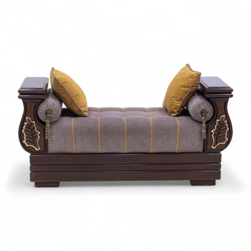 Leaf wooden sofa (long puffy)