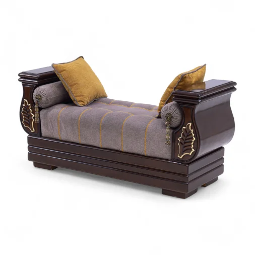 Leaf wooden sofa (long puffy)