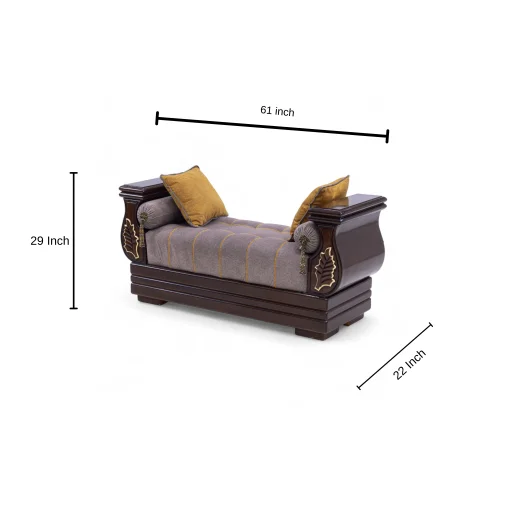 Leaf wooden sofa (long puffy)